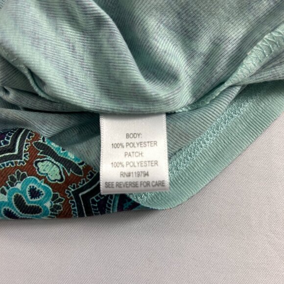 Apt 9 Womens Blouse Top Size Small Green Brown Paisley Embellished 3/4 Sleeves - Picture 7 of 9